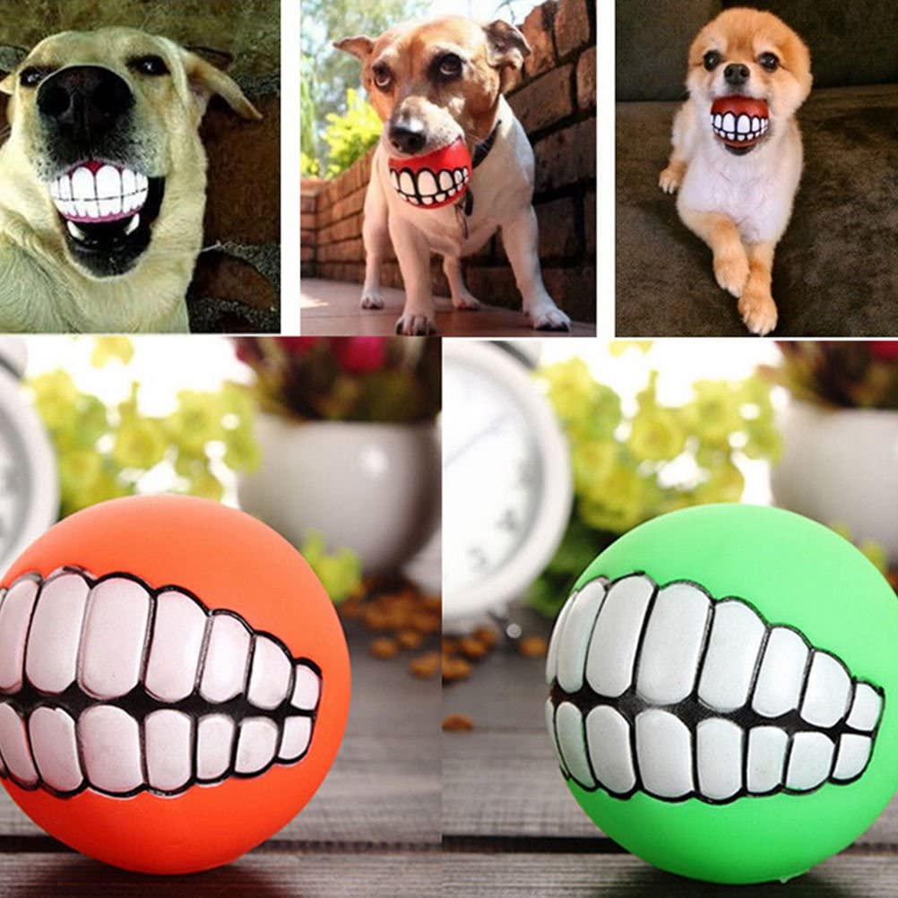 Funny dog ball teeth - Dog Ball Gives Your Dog Human Teeth