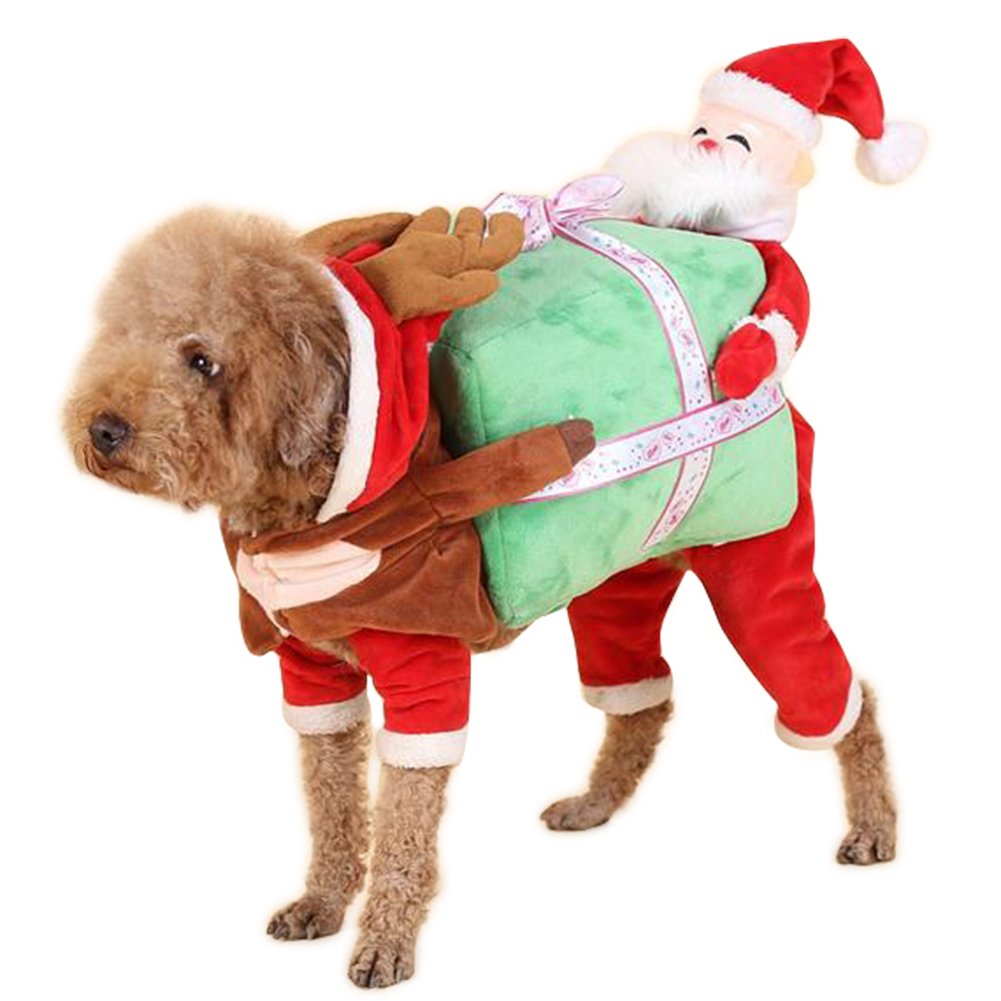 Dog Carrying Costume - Dogs carrying a present Christmas dog costume