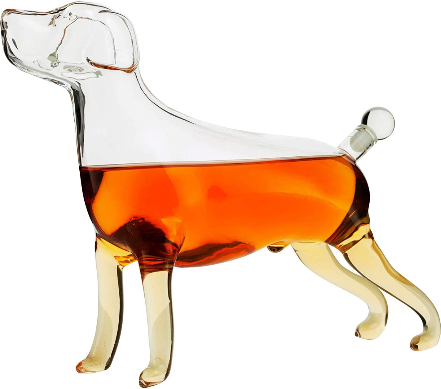 A Labrador dog shaped whiskey decanter