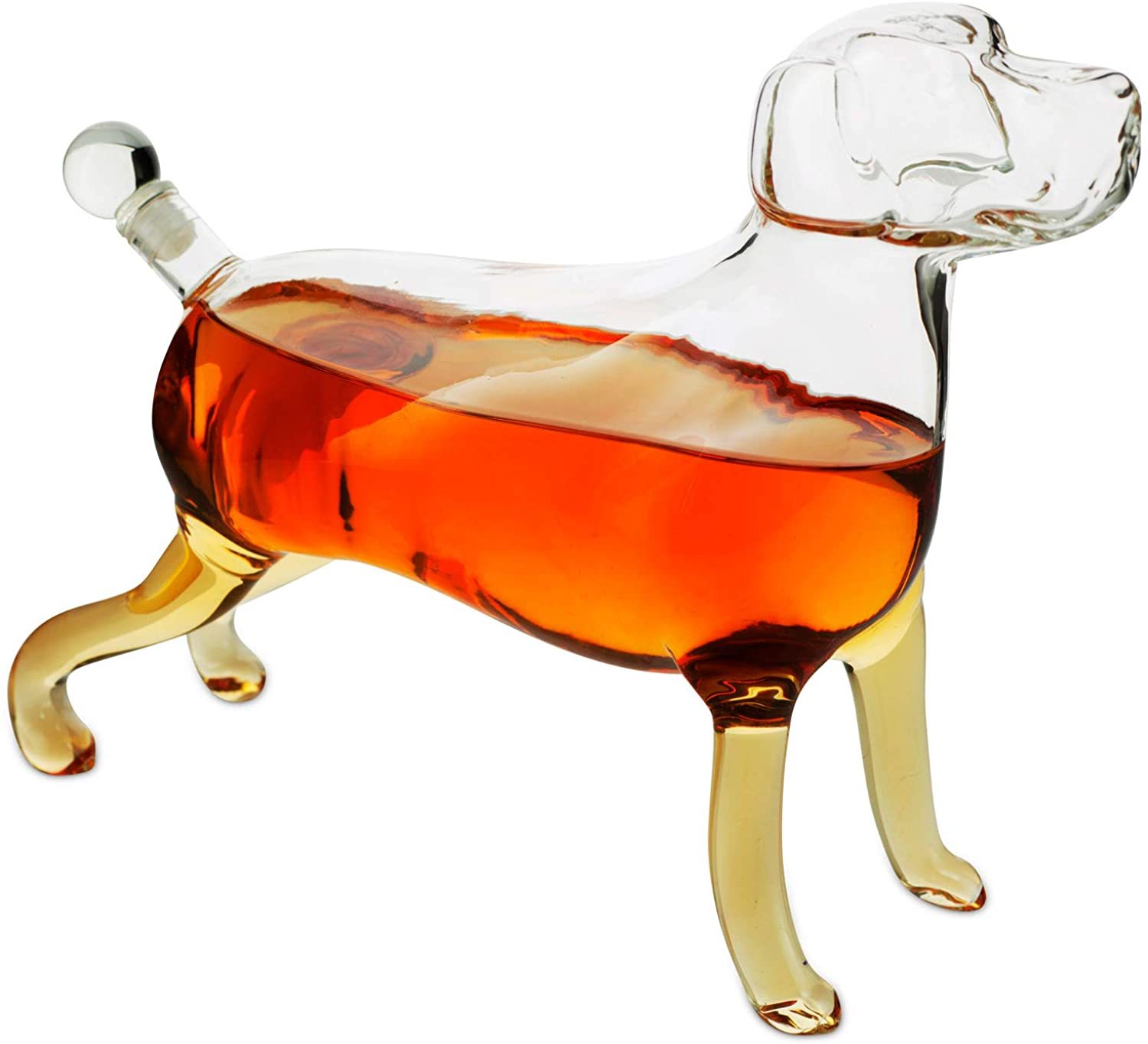 A Labrador dog shaped whiskey decanter