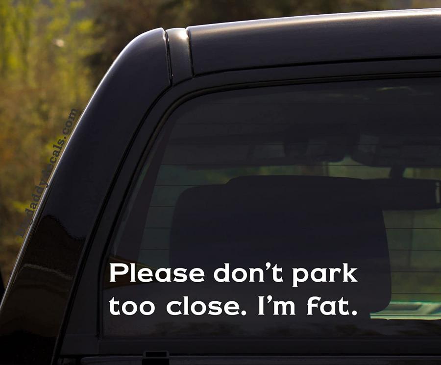 Dont Park Too Close Im Fat Car Decal Sticker