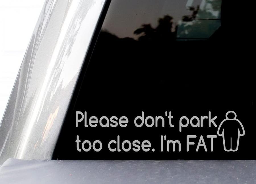 Dont Park Too Close Im Fat Car Decal Sticker