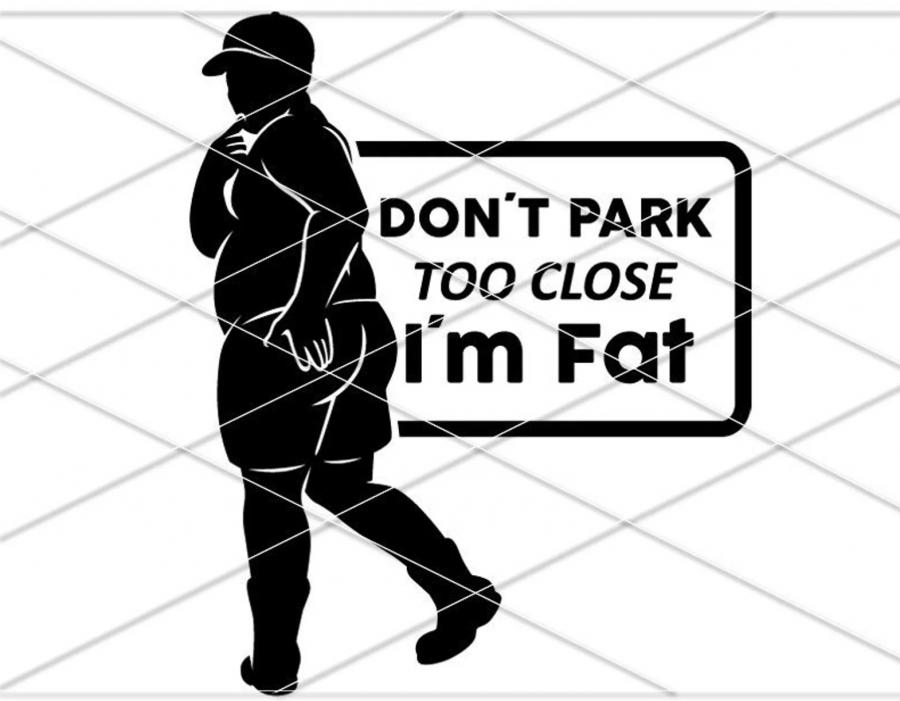 Don't Park Too Close I'm FAT Sticker Car Windscreen 