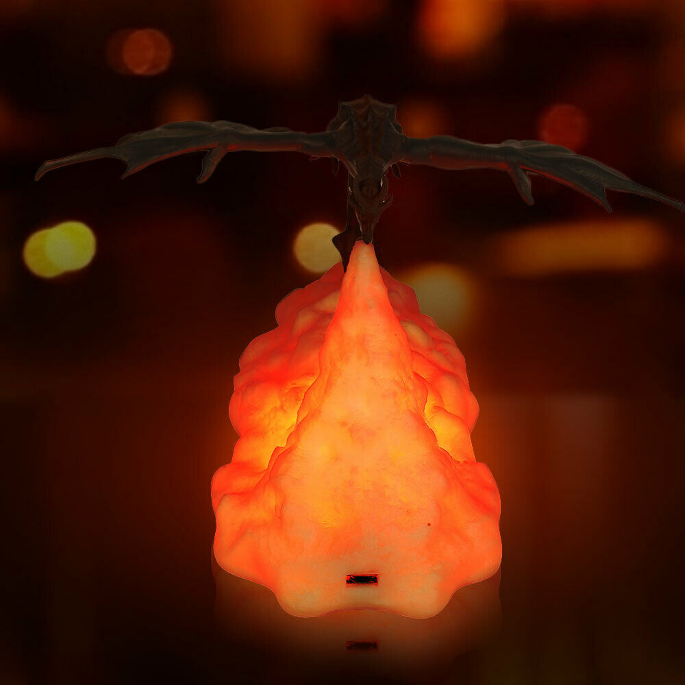 3D Fire Breathing Dragon Night Light - Illuminated smoke plume dragon lamp