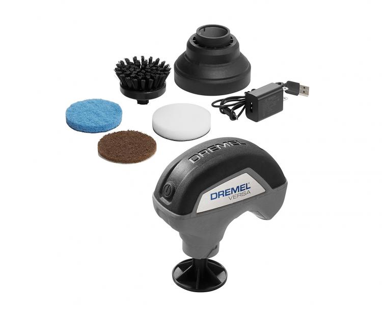 Dremel Cordless Power Cleaner - Tiny handheld power scrubber for cleaning kitchen, bathroom, car rims, shoes