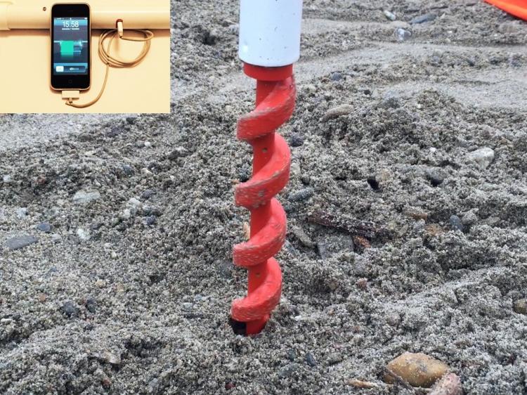 DrillBeach Electric Umbrella Drills Into Sand