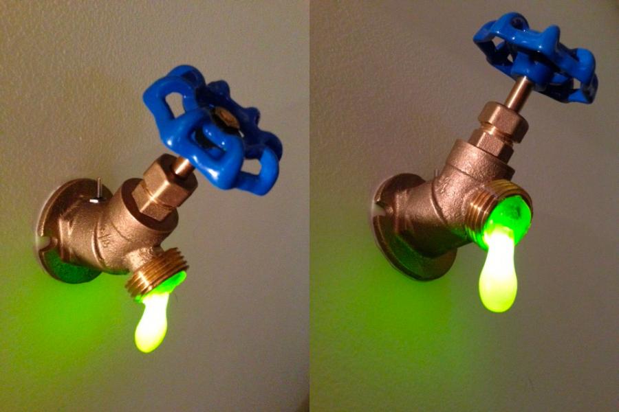 bookofjoe: Green LED Faucet Valve Night Light