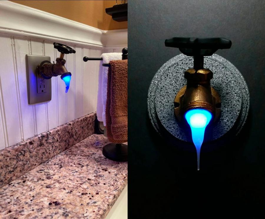 Faucet LED Night Light/ Steampunk/industrial/ Novelty Nightlight