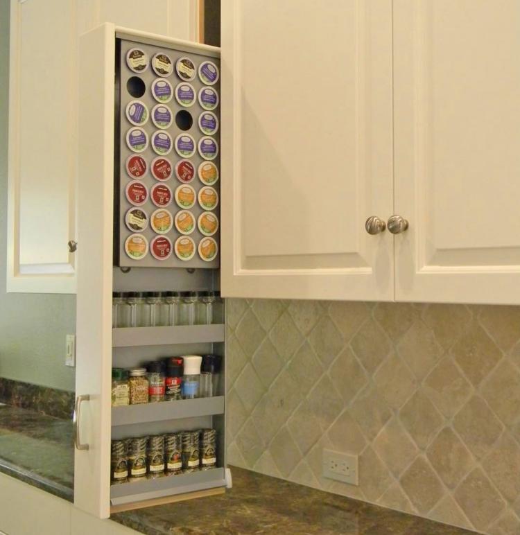 Dropdown Spice Rack Cabinet Drawer Lets You Easily Access All Your