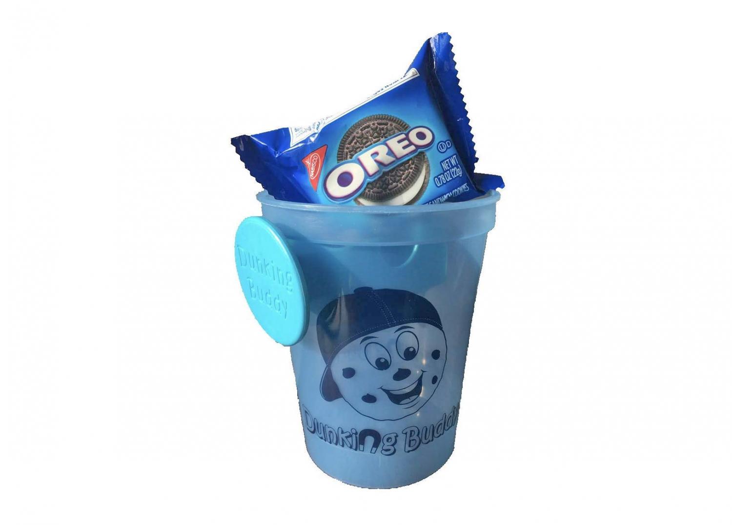 Ohso Little Cookie Dipper - 8 oz Glass, Oreo Cookie Dunker Funnel, 4 Cookie Dipping Milk Levels, Dunk 2 Cookies at Once, Holds Cookies at Desired