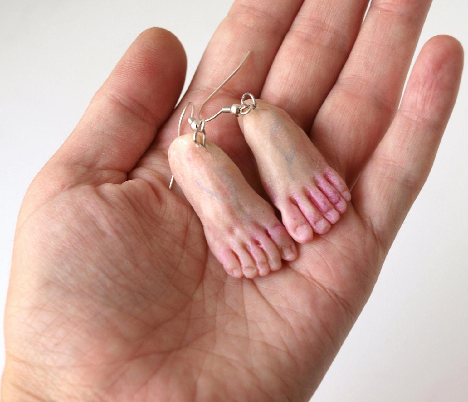 Foot shaped earrings