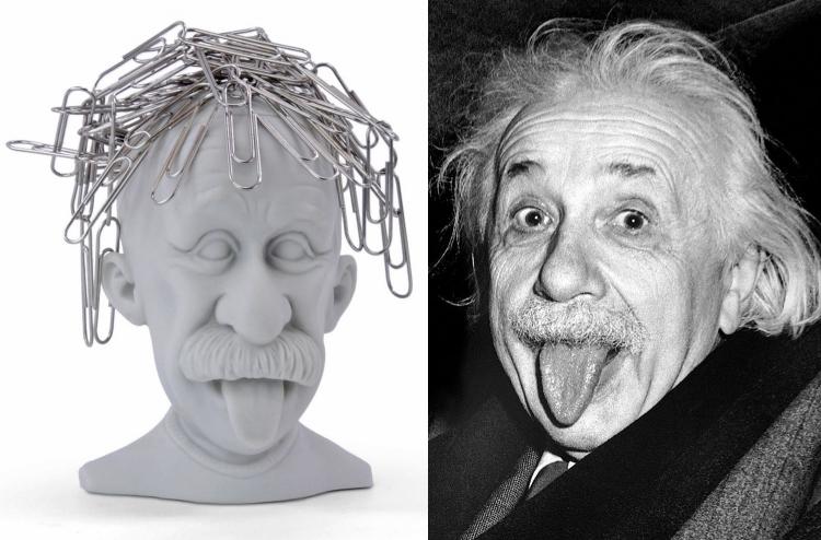 Einstein Crazy Hair Paperclip Holder