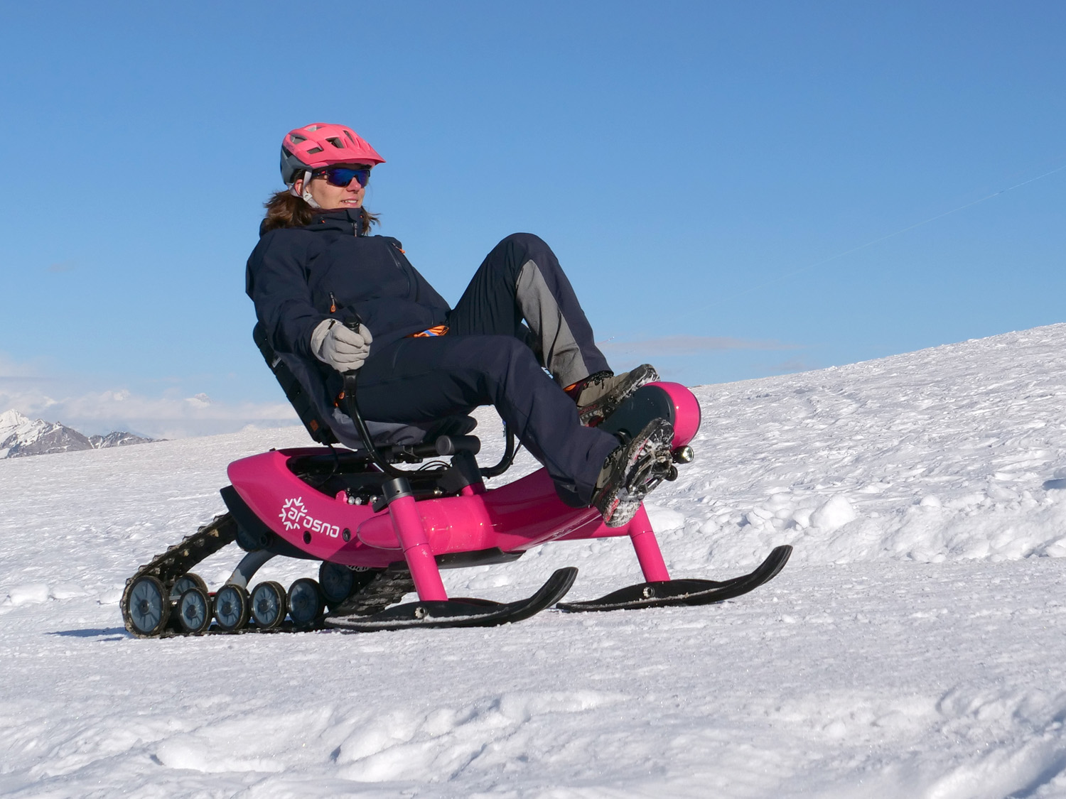 Arosno E-Trace electric assist snow bike sled combo