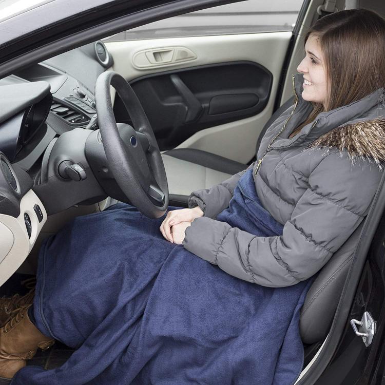 Electric Heated Driving Blanket Plugs Into Your Cars Outlet - Cigarette lighter heated blanket