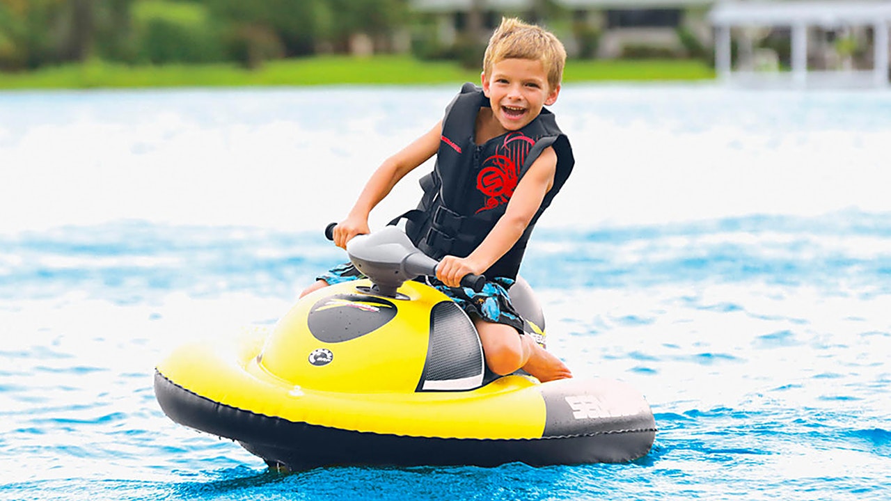 This Electric Inflatable Jet Ski Lets Your Kids Scoot Around The Water By  Themselves