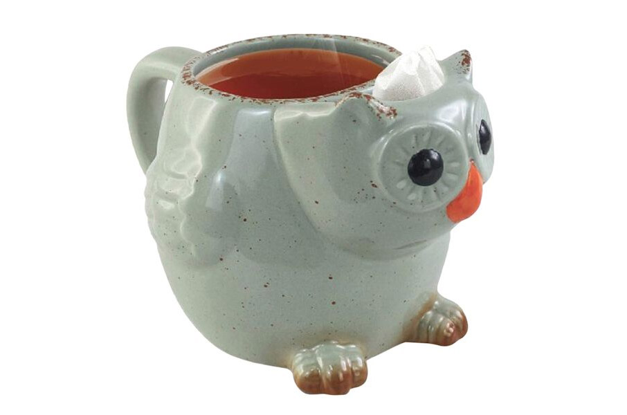 Cute owl Tea Mug - Owl mug holds tea bag in head