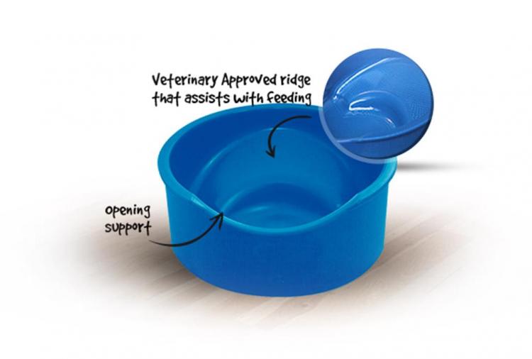 Enhanced Pet Bowl: Slanted Dog Bowl With Ridge Helps Flat Faced Dog Breeds Feed - Best french bulldog dog bowl