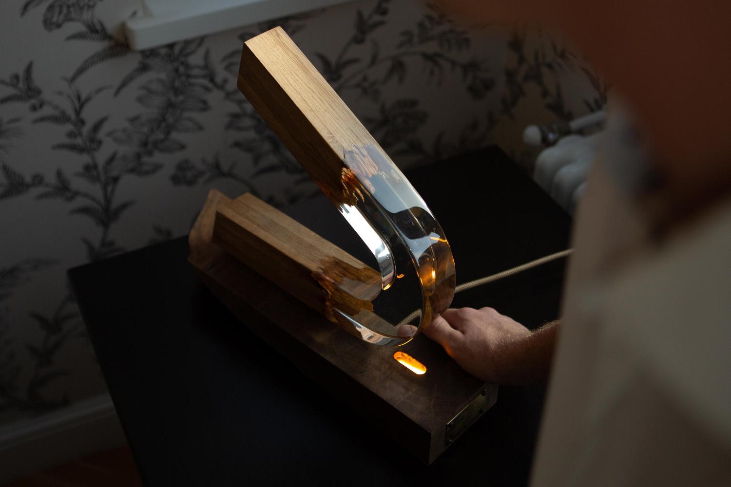 These Beautiful Epoxy Wooden Lamps Are Made From a Broken Piece of Wood