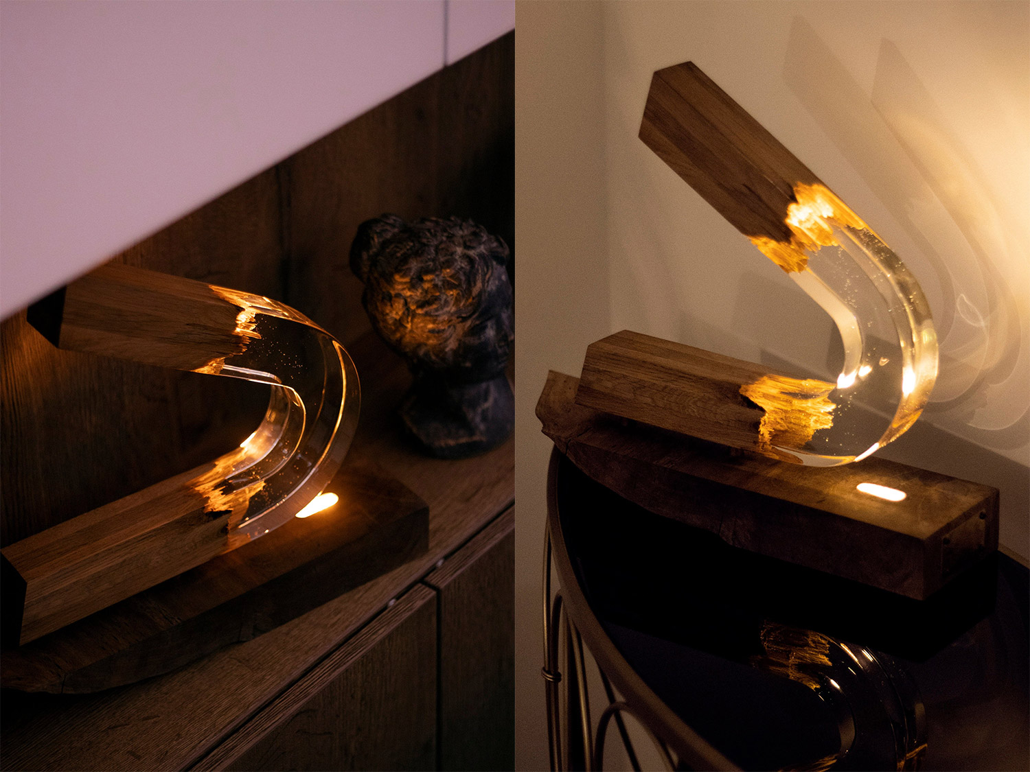 These Beautiful Epoxy Wooden Lamps Are Made From a Broken Piece of Wood