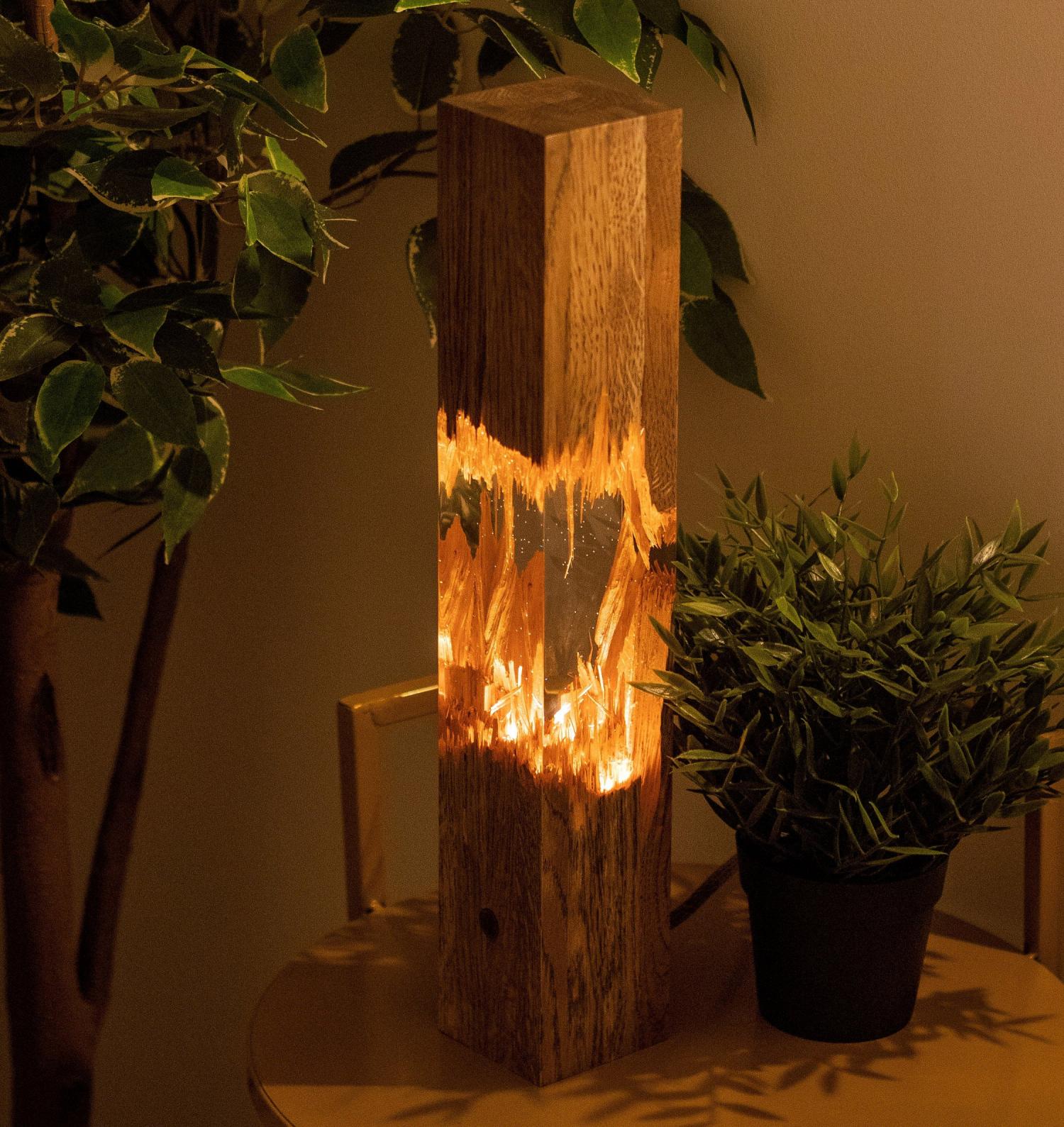 These Beautiful Epoxy Wooden Lamps Are Made From a Broken Piece of Wood