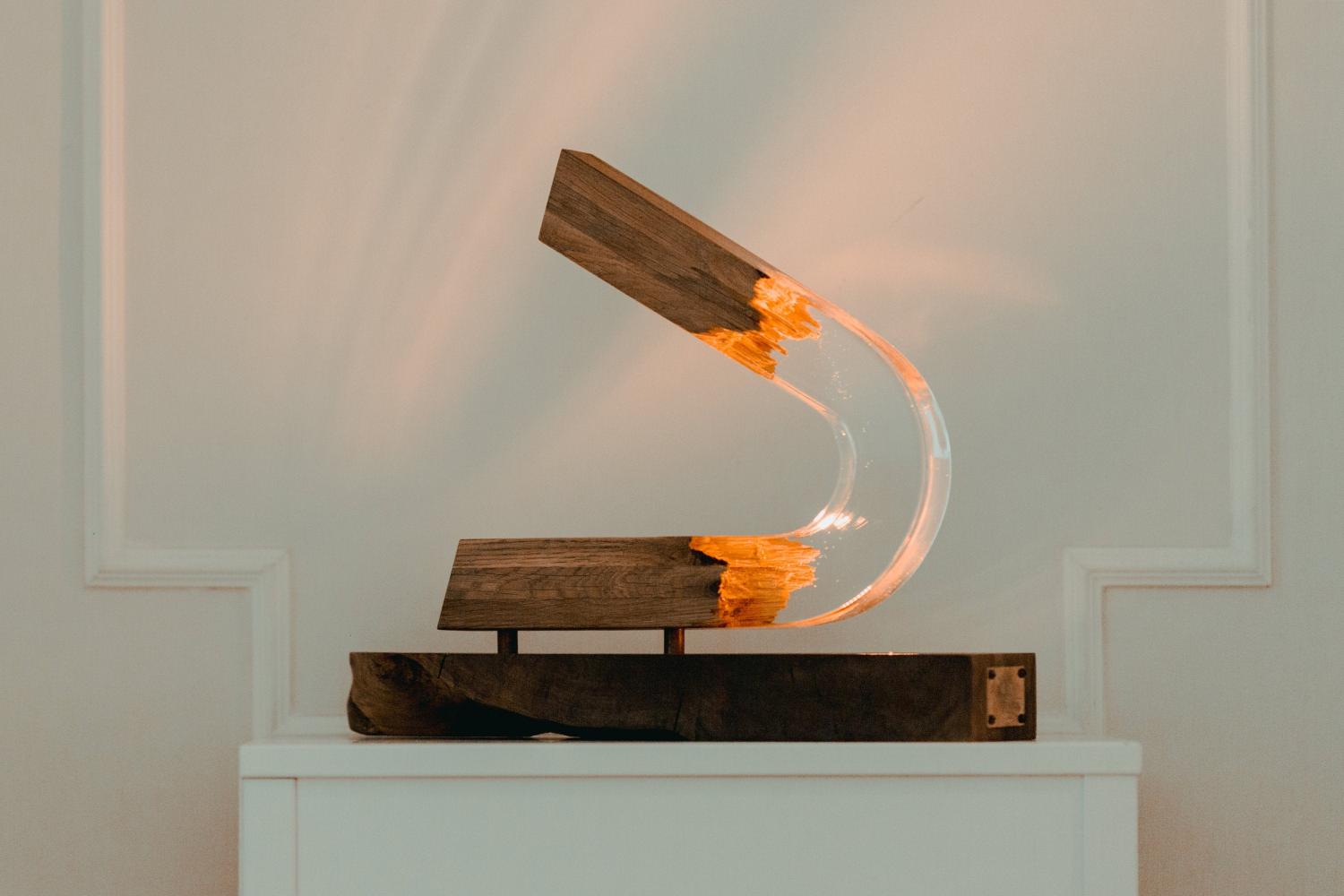 These Beautiful Epoxy Wooden Lamps Are Made From a Broken Piece of Wood