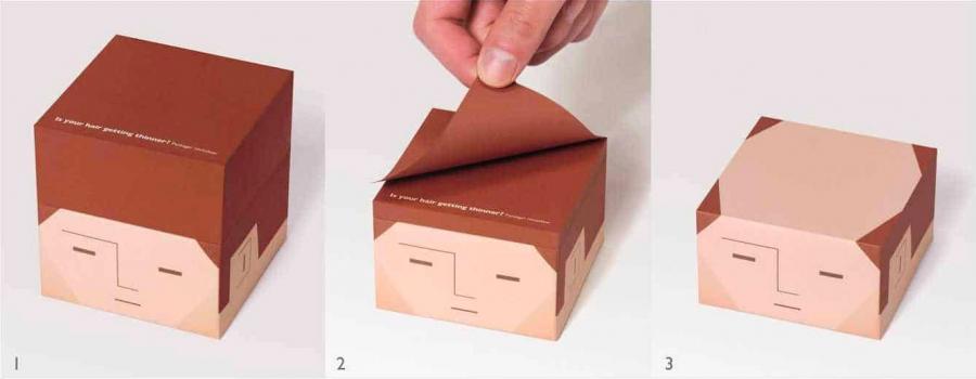 Salaryman Funny Erasers That Go Bald As You Use Them - Balding erasersMemo sticky notepad that slowly goes bald as you pull notes papers
