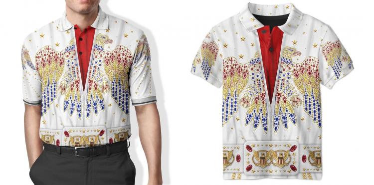 Elvis Print Polo Shirt - Elvis design printed clothes