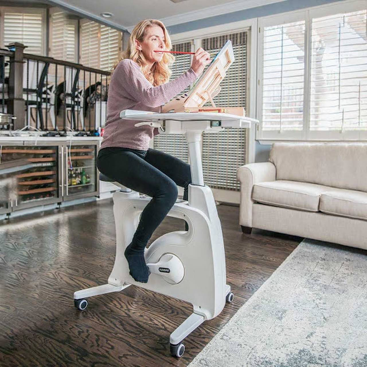 This Exercise Bike Has a Desk That Lets You Be Active While You Work or