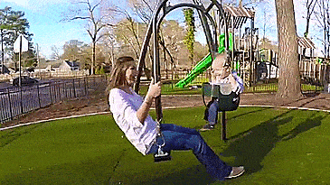 Image result for adults on swings gif