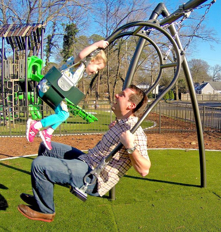 double swing set with baby seat