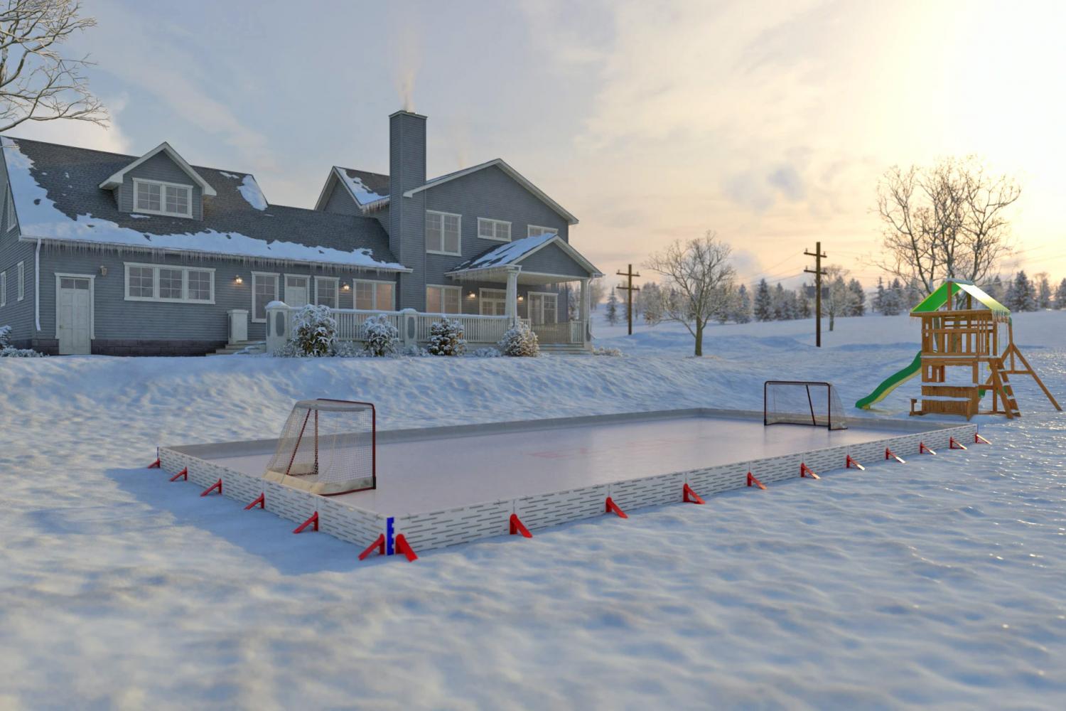 EZ Ice Rink - DIY Backyard Ice Rink That Sets Up in 1 Hour