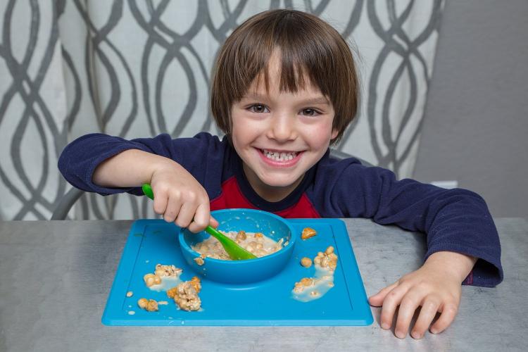 EZPZ Kids Suction Placemat - Suction Cup Placemat / Plate Combo - Kids suction bowl sticks to table to prevent spills