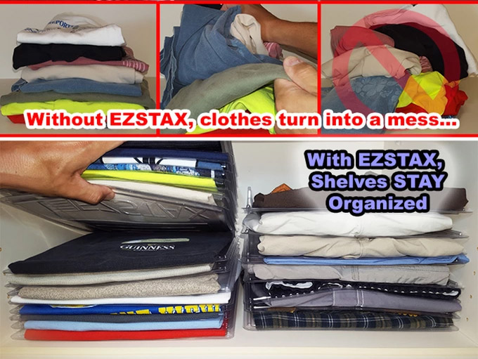 EZSTAX Interlocking Clothing Organizer Dividers - T-shirt clothing dividers