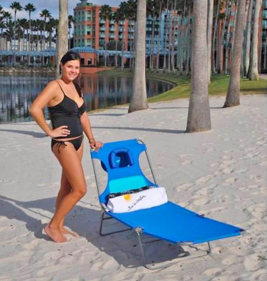 Face down beach store lounge chair