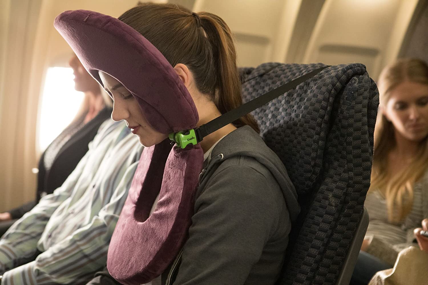 Airplane tray outlet pillow