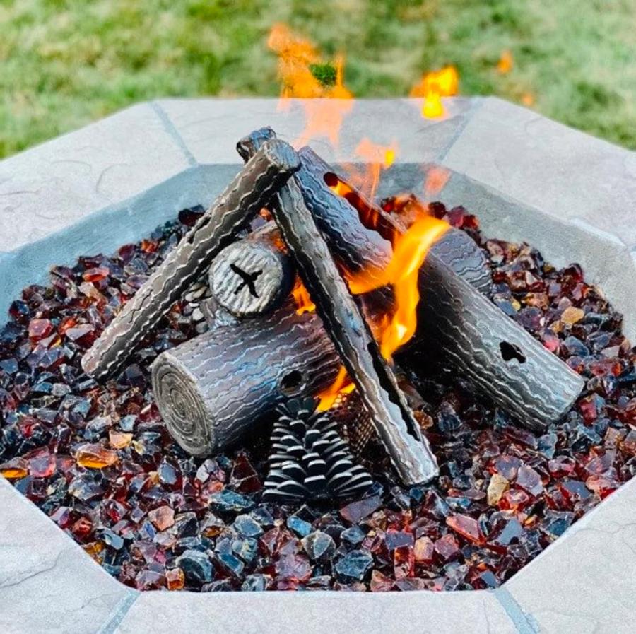 Beautiful Fake Metal Logs For Your Fire Table Or Fireplace