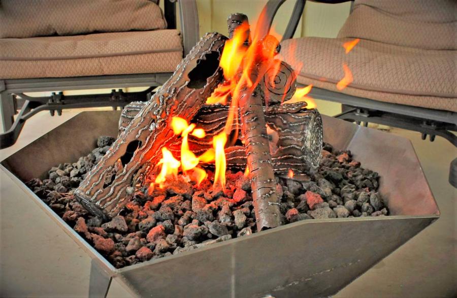 Beautiful Fake Metal Logs For Your Fire Table Or Fireplace