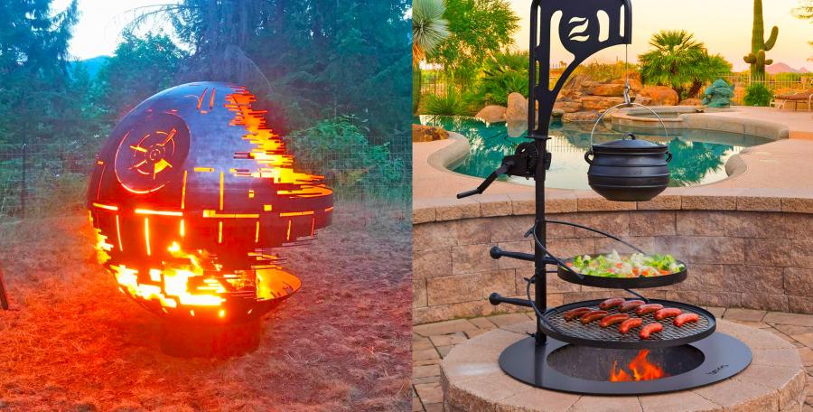 Death Star Fire Pit - Tiered Campfire cooking station