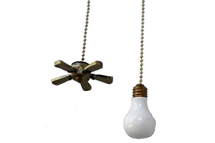 12 in. White Light Bulb and Fan Pull Chain Set