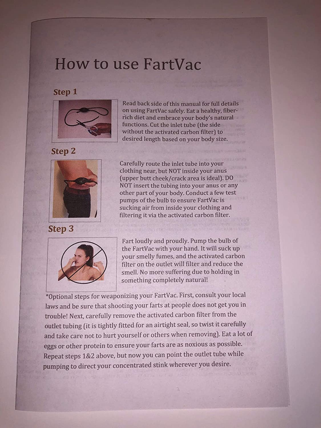 FartVac Fart Vacuum Fart Filter - prank gag gift