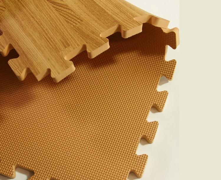Faux Hardwood Floor Interlocking Foam Tiles - Hard wood flooring pads