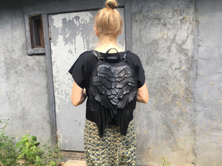 Unique leather backpacks that give you feathery wings - stylish winged backpack