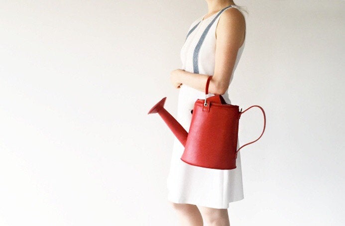 Stylish leather watering can bag - unique backpacks