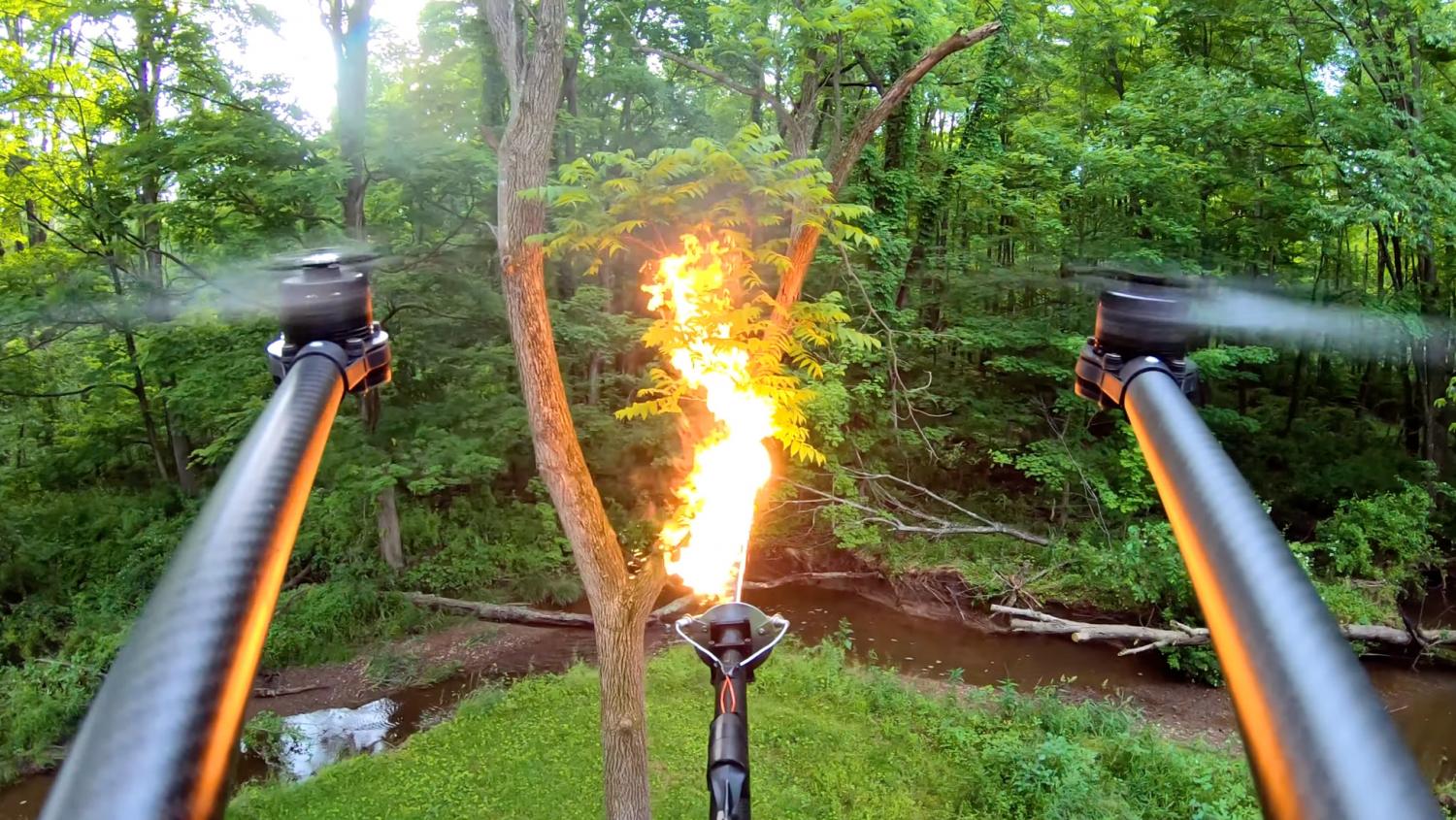 Drone with best sale a flamethrower