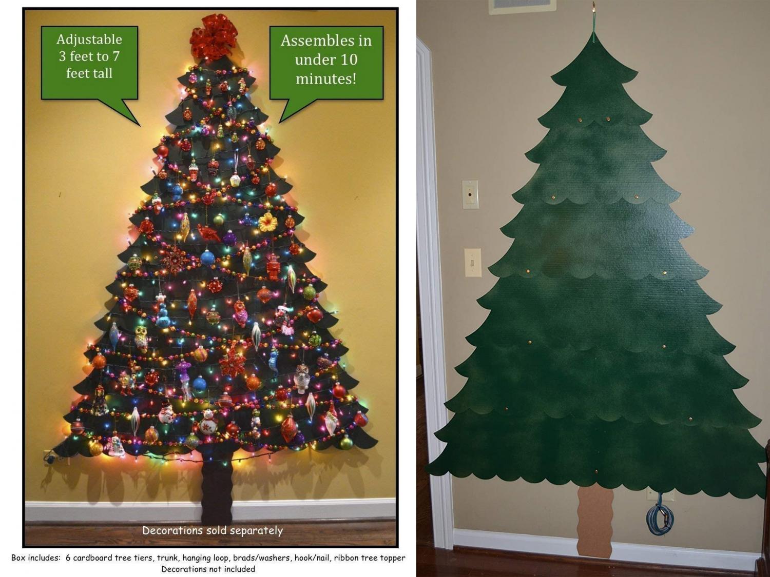 These Flat Wall Mounted Christmas Trees Will Save Tons Of Space In