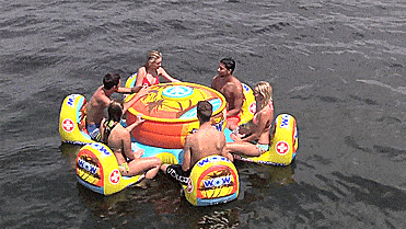 Floating Island 6 Person Pool Float Table With Cooler - Floating card table for the pool