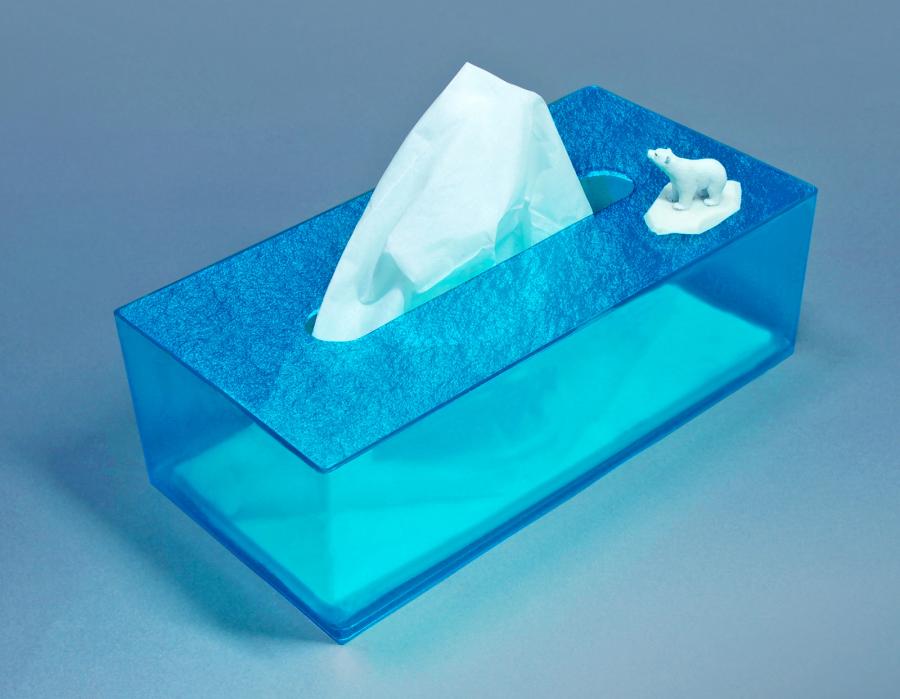 Tissue Box Tissues Holder Polar Bear Iceberg in White