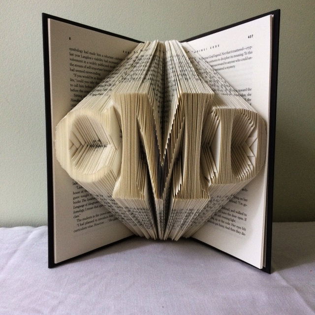 Folded Book Art Turns Book Pages Into 3D Letters