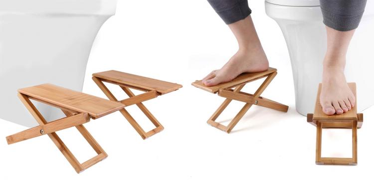 Folding Bamboo Wooden Toilet Squatting Stools - Manspread toilet stools