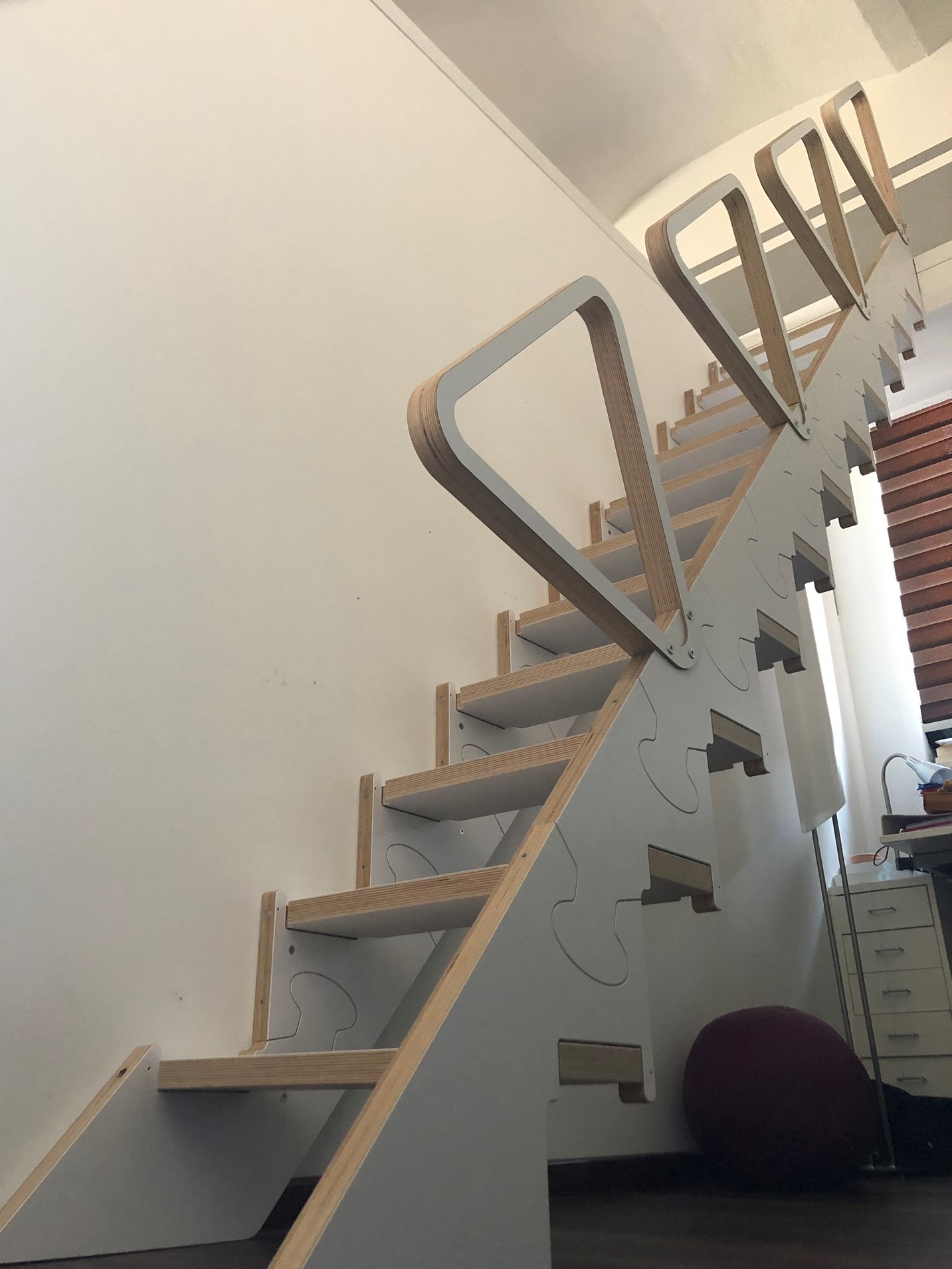 This Folding Staircase Is Perfect For Tiny Homes Or Apartments With Lofts   Folding Staircase 618 